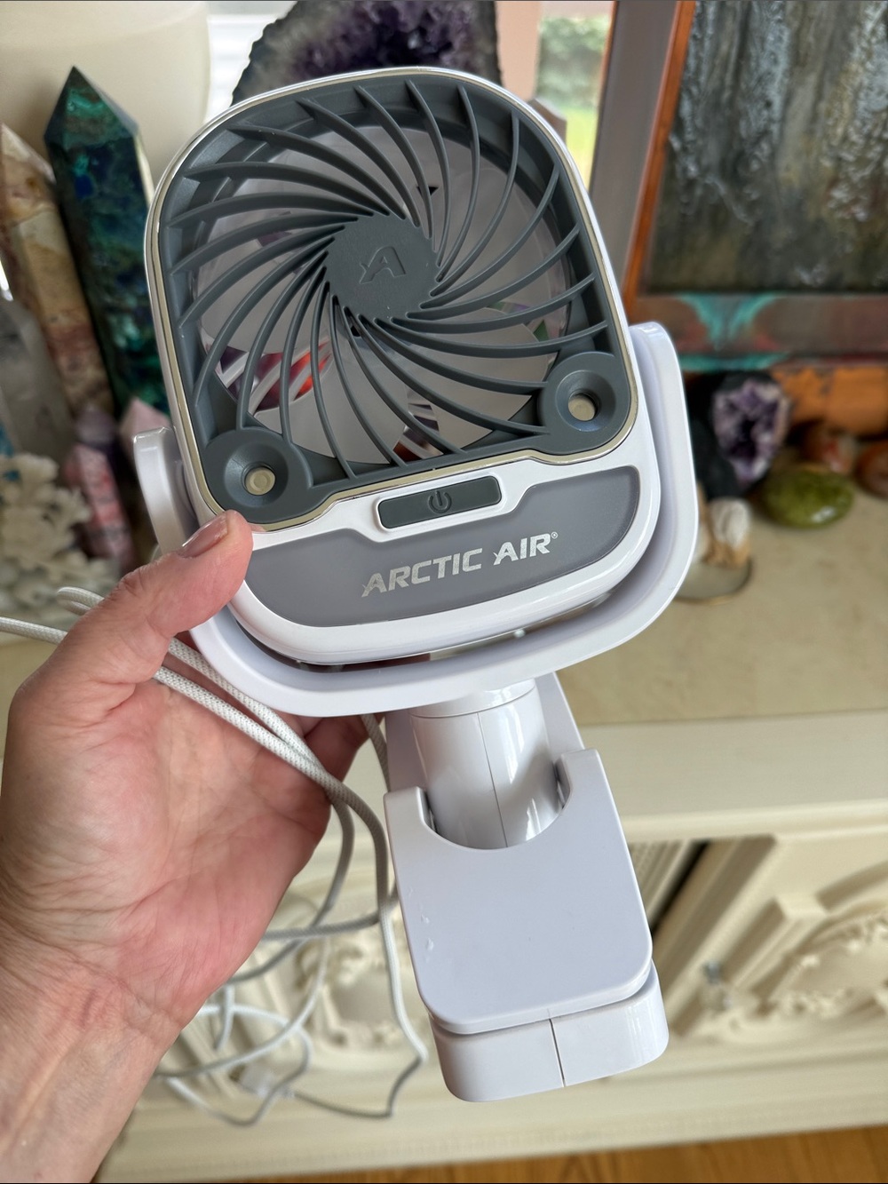Arctic Air Compact Personal Fan - White & Gray